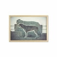 thumbnail image 1 of Irish Wolfhound Wall Art with Frame, Hunter Dog Standing and Looking at a Thing on Stony Grayish Area, Printed Fabric Poster for Bathroom Living Room, 35" x 23", Dark Taupe Grey Ivory, by Ambesonne, 1 of 2