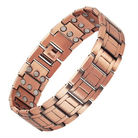 Metaljc 3X Strength Magnetic Copper Bracelet for Men, Gifts for Husband, Length 8.9 In, Width 0.8 In