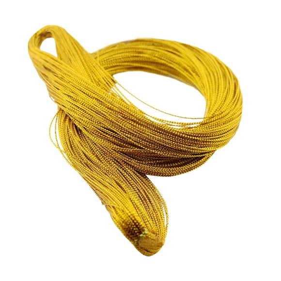 MasteelfCA 1mm 100 Yard Tag String Braided Nylon Gift Tag Rope Jewelry Thread(Gold)