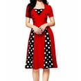 thumbnail image 5 of Sentmoon Sun Dresses for Women 2026 Vacation Square Neck Regular Fit Breathable Casual Dresses for Women with Print Short Sleeve Summer Workout Patchwork Women Dress Fashion Red L, 5 of 8