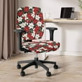 thumbnail image 5 of FKELYI Office Chair Cover Stretchable Protective Chair Slipcover Retro Flower Print 1 Piece Backrest Cover 1 Piece Cushion Seat Cover Decoration for Home Office, 5 of 7