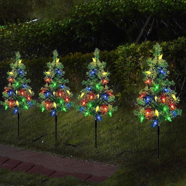 Decoraciones para exteriores, decoración del hogar, decoración de habitaciones, luces solares para árbol de Navidad, luces decorativas para patio, luces de suelo para jardín, luces navideñas, luces de