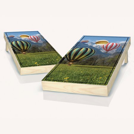 Skip's Garage Hot Air Balloon Solid Wood Cornhole Board Set