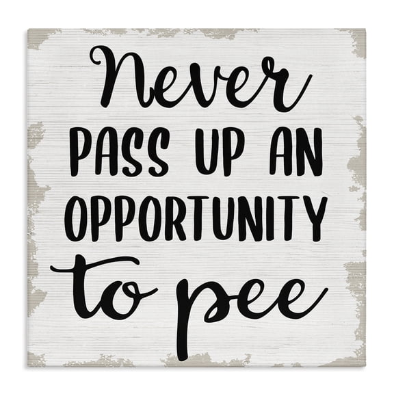 Stupell Industries Eclectic Never Pass Up Bathroom Sign Canvas Art, 17 x 17, by Lil' Rue