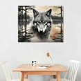 thumbnail image 2 of COMIO Wolf Canvas Wall Art Black and White Pictures Artwork Ready to Hang for Bedroom Living Room Decor, 2 of 4