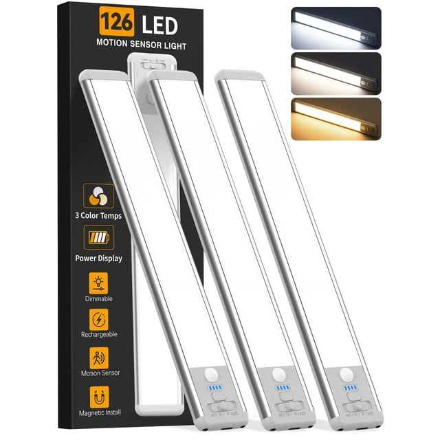 Iluminación para debajo del gabinete, sensor de movimiento inalámbrico ZioEyiue, 38 cm