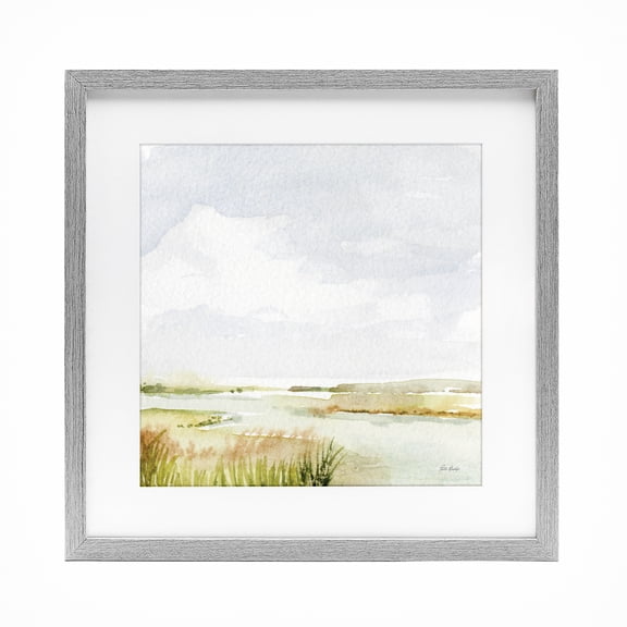 Stupell Industries Transitional Delicate Marsh Gray Framed Print Under Glass, 13 x 13, by Patti Bishop