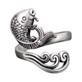 thumbnail image 1 of Btafrte Anillo Aleación Apertura Vintage para Mujer Dedal Ajustable Lazo Ganchillo (pez Koi), 1 of 9