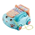 thumbnail image 1 of Juguete para teléfono de bebé, juguetes para tirar del teléfono de educación temprana, juguete para teléfono con luz para pequeños, bebés y Azul Sunnimix Juguetes telefónicos, 1 of 8