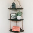 thumbnail image 3 of Hanging Corner Wall Shelf ,Rustic Wood Floating Shelves,Thick Rope Firm , Sundries Storage Organizer Decor for Bedroom Kitchen, 3 of 10