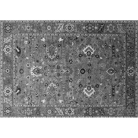 Ahgly Company Indoor Rectangle Oriental Gray Industrial Area Rugs, 8' x 12'