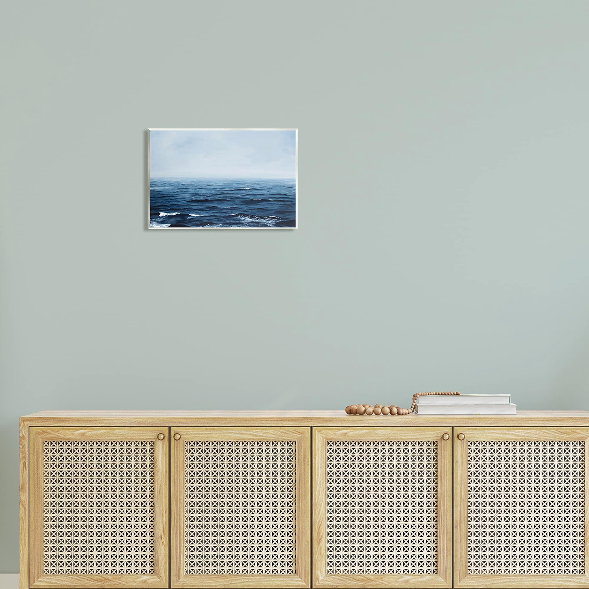 Stupell Industries Choppy Ocean Water Waves Foggy Nautical Horizon Photograph Unframed Art Print Wall Art, Design by Michael Willett