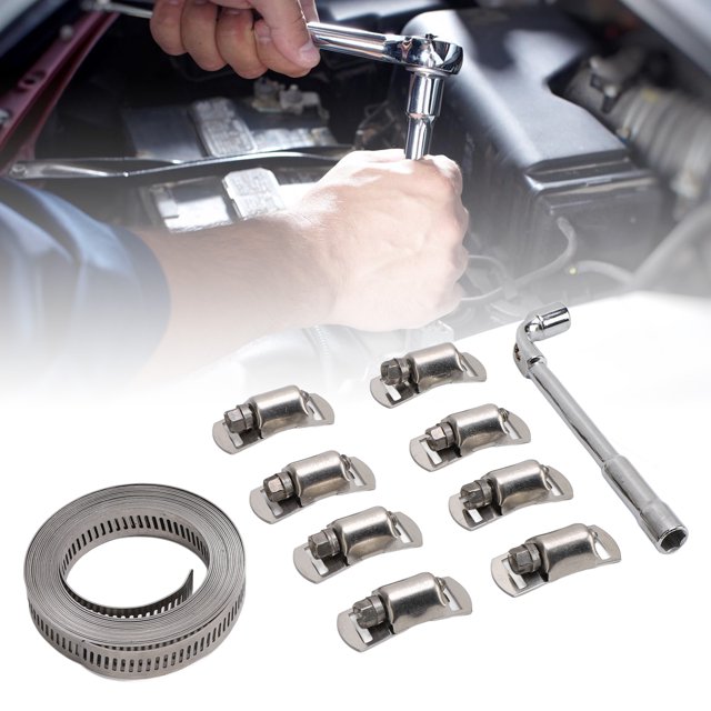Abrazadera De Manguera Cortada Para Adaptarse, Kit De Flejado De Abrazadera De Manguera Resistente A La Intemperie Para Automoción