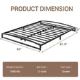 thumbnail image 3 of Cama Queen de Metal con Base de Plataforma de 6 Pulgadas – Estructura Robusta de Perfil Bajo en Negro, Base Silenciosa Antideslizante, Sin Somier, Fácil de Montar, para Dormitorio Principal o Habitaci, 3 of 8