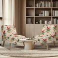 thumbnail image 4 of HELLHERO Red Bird Christmas Bell Pattern Non Slip Armless Accent Chair Cover with Elastic Bottom, Stain Protection Armless Chair Slipcover, 4 of 8