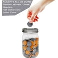 thumbnail image 3 of Small Coin Bank Jars 4-Pack, 16oz Clear Plastic Coin Money Tip Coin Jars with Silver Slotted Lids, Small Clear Plastic Coin Money Piggy Banks Mason Jars for Adults Teens Kids Girls Boys, 3 of 4