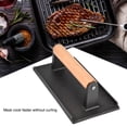 thumbnail image 1 of Topincn Commercial Cast Iron Steak Press with Wooden Handle, 1 of 8