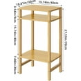 thumbnail image 2 of 28in Tall Bamboo Side Table 3-Tier Small Narrow End Table, Skinny Nightstand for Small Space, Farmhouse Slim Night Stand with Storage for Couch, Wooden Thin Bedside Table, Natural, 2 of 17