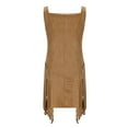 thumbnail image 7 of Bodycon Dress for Women Sleeveless Suede Look Ruched Side Slit Dresses Sexy Slim Fit Clubwear Cocktail Party Dresses, 7 of 7