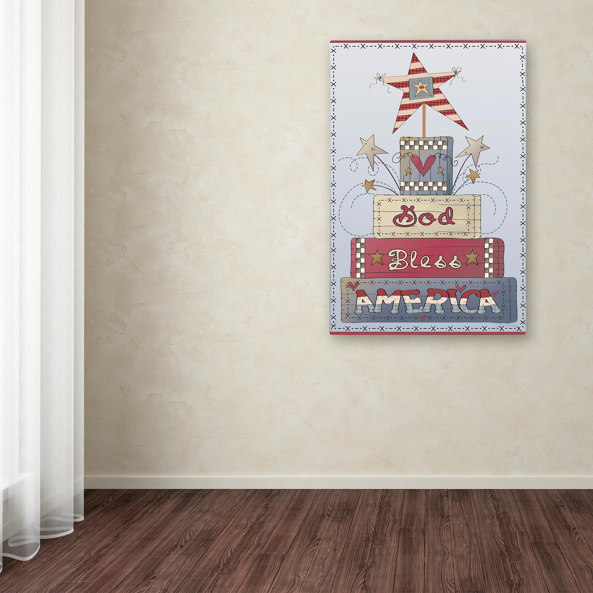 Trademark Fine Art 'God Bless America' Canvas Art by Jean Plout