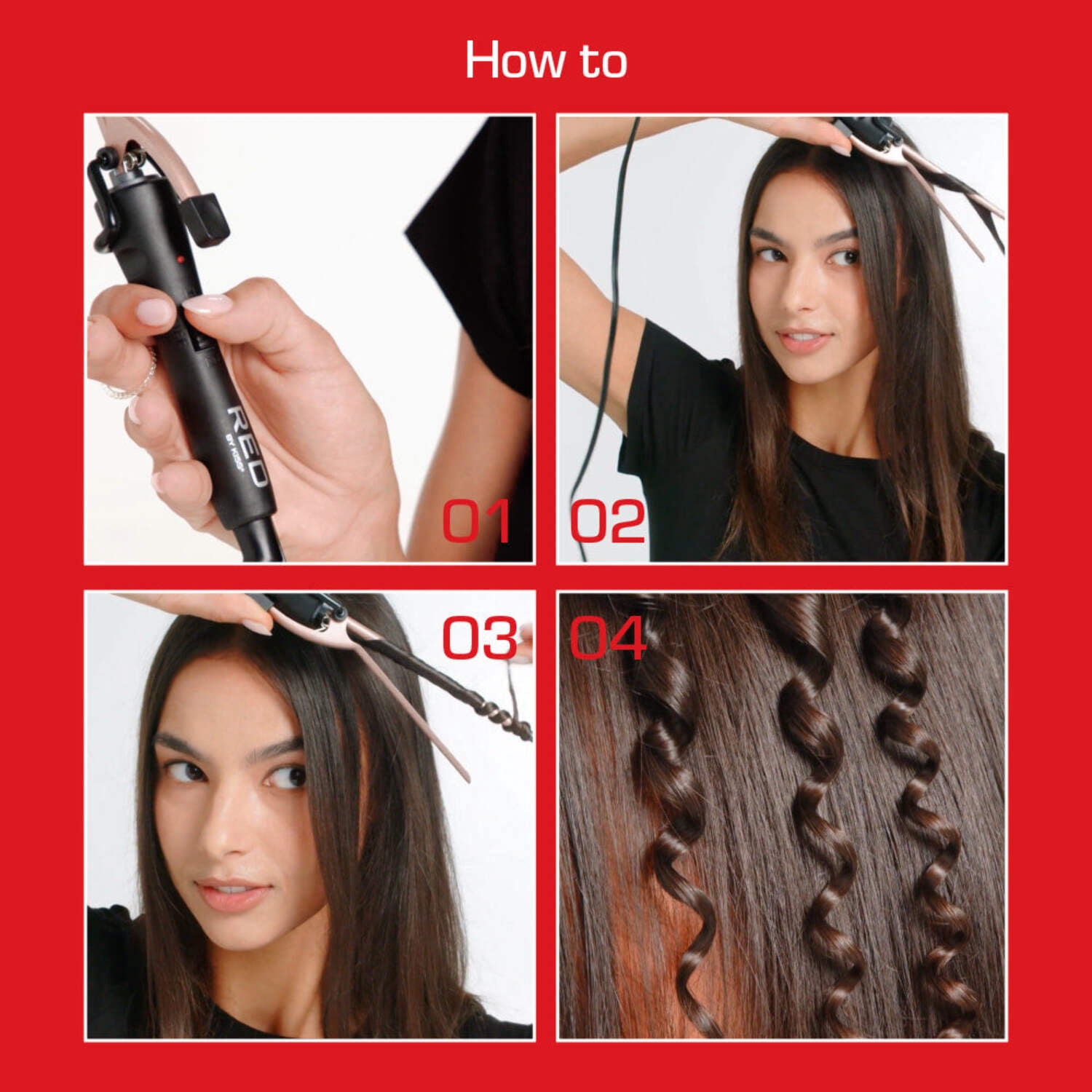 RED 1/4 Inch Thin Curling Iron, Pencil Curling Iron, Extra Small Ceramic Coating Barrel, Skinny Curling Iron Wand for Long & Short Hair