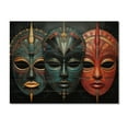 thumbnail image 3 of Designart "Vibrant Red African Masks III" African Tribes Print on Natural Pine Wood, 3 of 5
