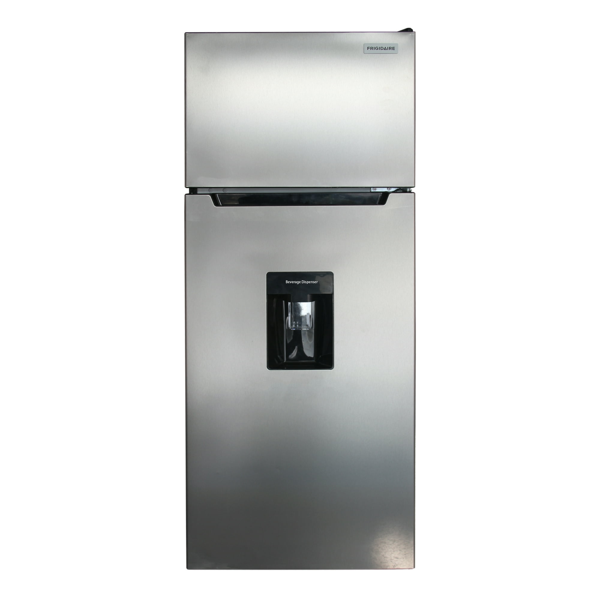 Frigidaire 7.5 Cu Ft Top Freezer Refrigerator with Beverage Dispenser, Platinum – Apartment Size Refrigerator for Kitchen, Office, Garage