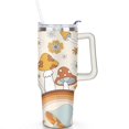 thumbnail image 2 of 40oz Colorful Botanical Mushroom Stainless Steel Flip Straw Tumbler Spill Proof Travel Cup Double Wall Vacuum Insulated Coffee Mug with Top Handle, 2 of 6