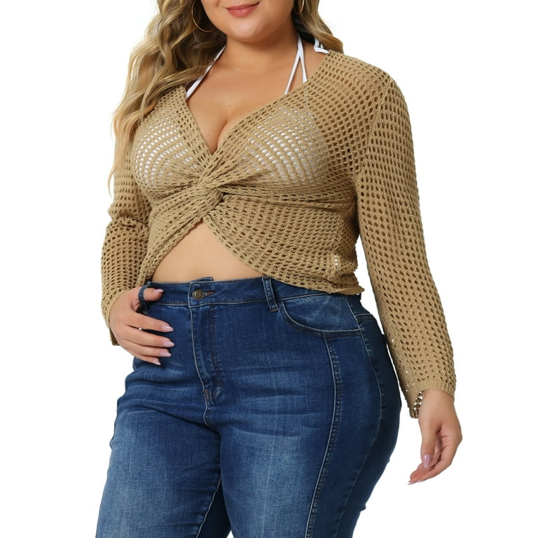 Bargains Plus Size Knitted V-Neck Top Soft Wool Blend