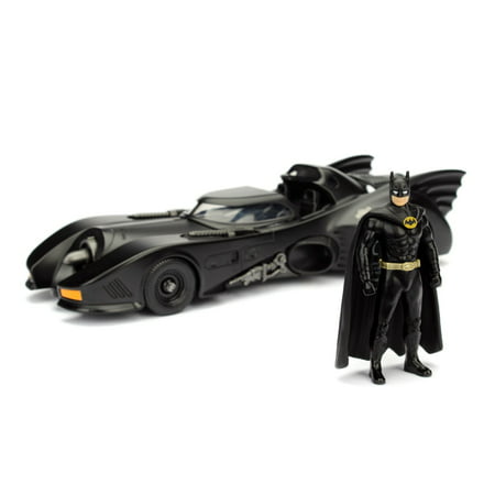 Jada Toys Hollywood Rides 1989 Batmobile Die-Cast Vehicle with Batman Die-Cast Figure 1:24 Scale Primer Black