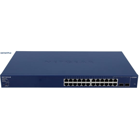 Restored NETGEAR GS724TP v2 24-Port Gigabit Smart Managed Switch – PoE  Enabled, High-Performance Network (Refurbished)