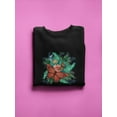 thumbnail image 3 of Flower With Butterflies Sweatshirt Women -SPIdeals Designs, Female x-Large, 3 of 4