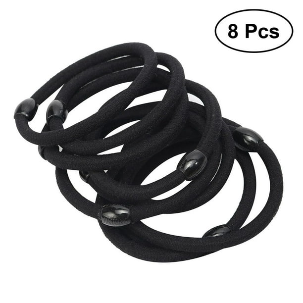8pcs sostenedores de cola de caballo cintas elásticas para el cabello, lazos para el cabello, accesorios para el cabello para mujeres de niña (negro)