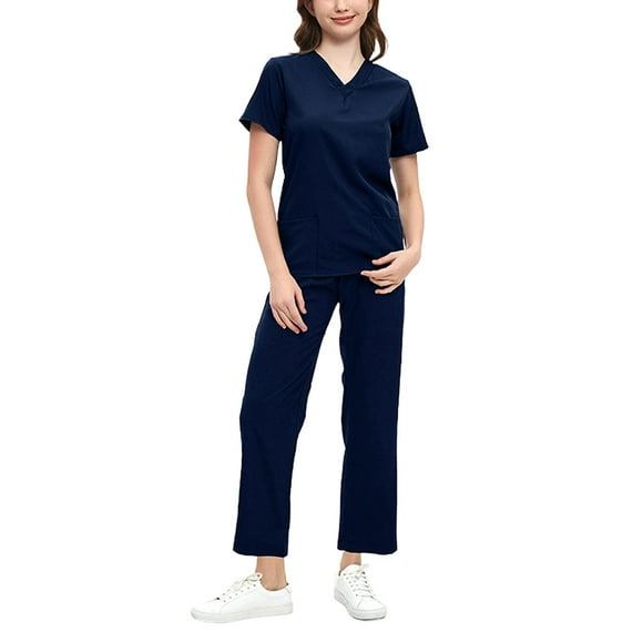 Conjunto de uniforme de enfermera para mujer, ropa de trabajo de manga corta, uniformes de enfermería quirúrgicos S