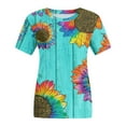 thumbnail image 4 of Fshinging Womens Summer Tops Casual Printed Short Sleeve Crew Neck Summer Fashion Tie-Dye Print Tunic Blouse, 4 of 4