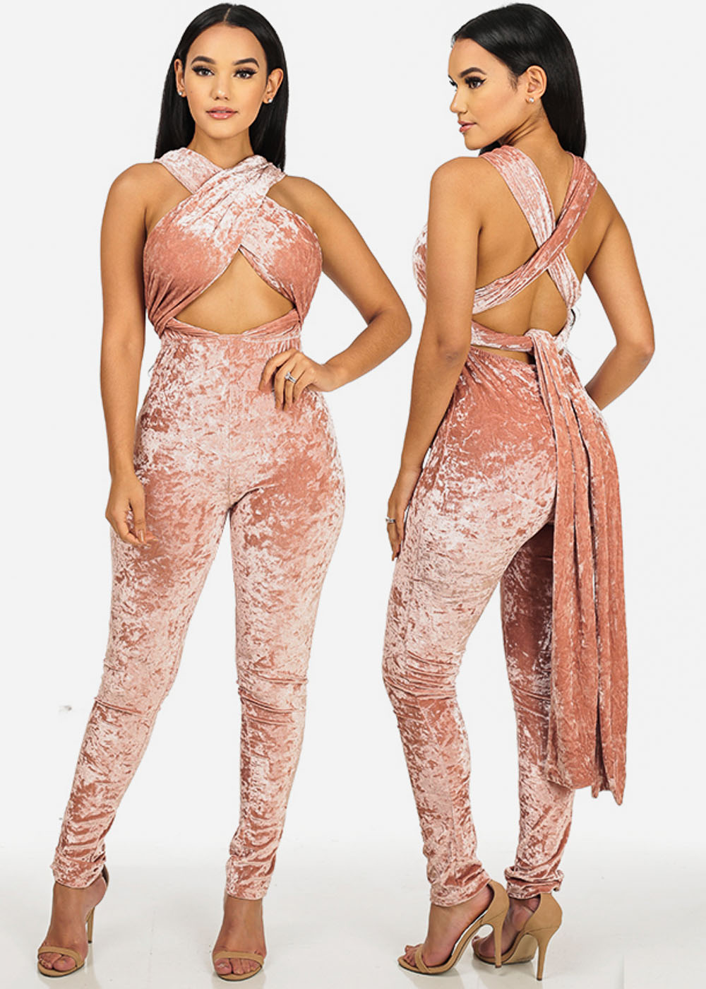 chocolate dream velvet jumpsuit