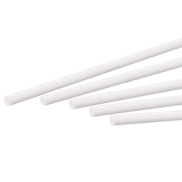 Unique Bargains ABS Plastic Rod Round Solid White Bar 3mmx250mm for Architectural Model Making, DIY Sand Table, 5 Pack