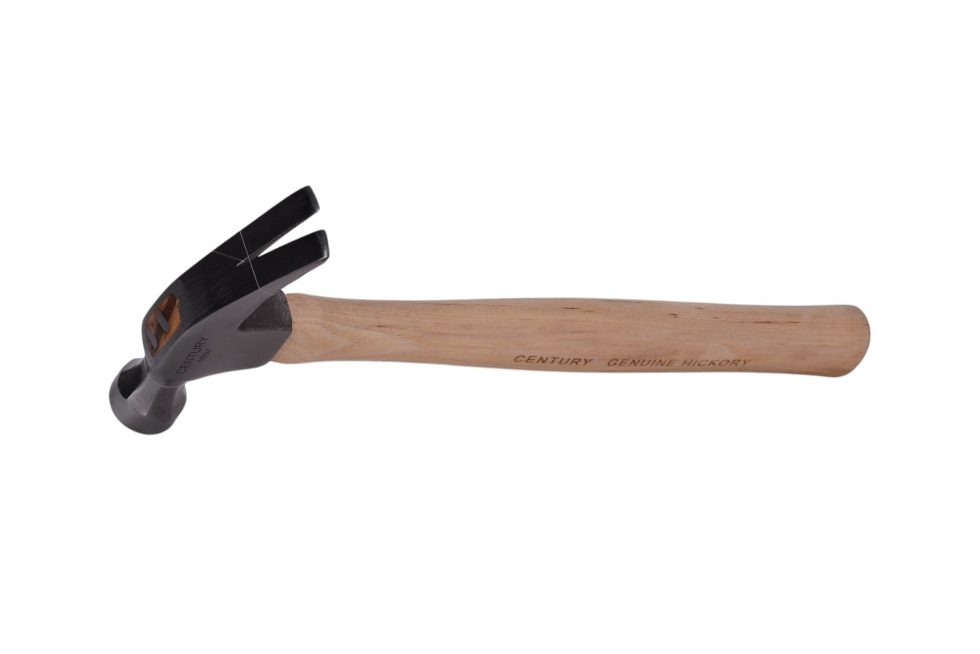 Century Drill & Tool 72276 Straight Claw Hammer, 16oz, Drop-Forged Steel, Hickory Wood Handle, Durable Ripping Hammer for Carpentry, Demolition & DIY