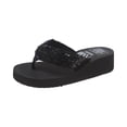 thumbnail image 2 of pwidon Women's Wedge Platform Thong Flip Flops Sequin Sparkly Bling Open Toe Slip On Summer Beach Casual Walking Sandals Black 5.5, 2 of 6