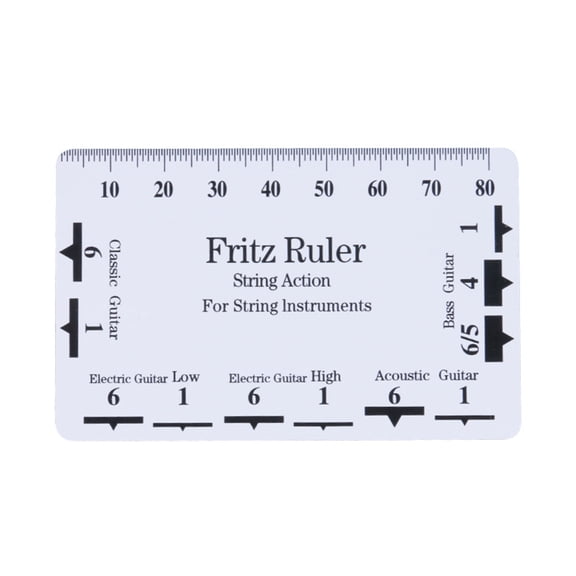 Guitar String Action Gauge Ruler, Double Sided Guitar Fingerboard Fretboard Measuring Tool Luthier Tool for Guitar Bass