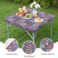 thumbnail image 4 of Floral Design Elastic Edge Square Table Cover 36x36 Inch, Boho Chic Style for Card Tables, Resistant to Wrinkles and Stains, 4 of 6