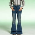 thumbnail image 6 of Women's High Waist Flare Jeans, Slim Fit Bootcut Denim Pants, Retro Washed Jeans for Women, Y2K Inspired Casual Jeans, Everyday Wear and 70s Style Outfits-Light Blue, 6 of 9