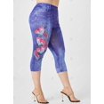 thumbnail image 3 of Jeggings Talla Extra Recortados Mariposa 3D Rosegal Leggings de talla grande, 3 of 5