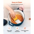 thumbnail image 6 of Enameled Cast Iron Dutch Oven 6 qt, Dual Handles & Lid, Oven/Induction 500°F, Braising/Stews/Roasting/Bread Baking, Blue, 6 of 10