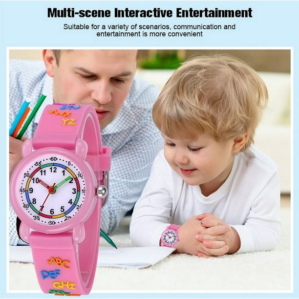 Reloj infantil impermeable con alfabeto azul movimiento de cuarzo diseno de dibujos animados 3D reloj digital para ninas y ninos de 3 a 11 anos Bodega Aurrera en linea