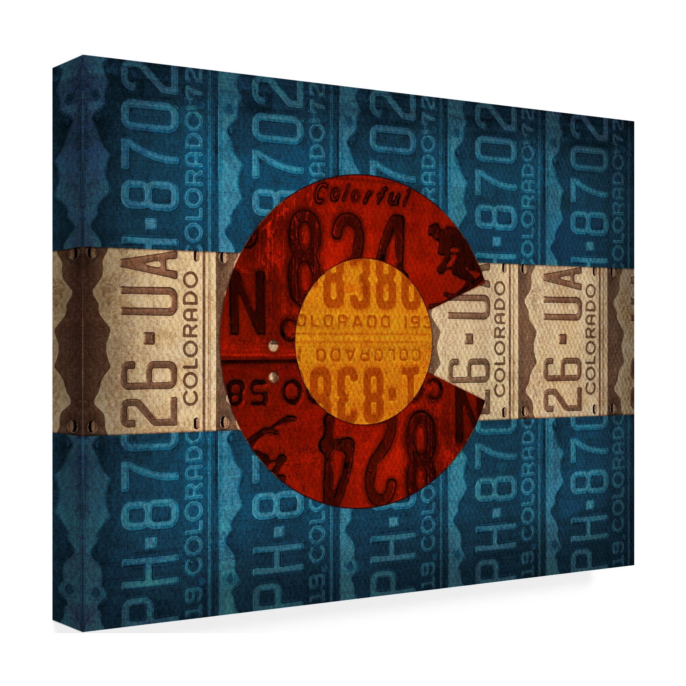 Trademark Fine Art 'Colorado State Flag License Plates' Canvas Art by Design Turnpike