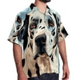 thumbnail image 2 of Spotted Dog Men's Short Sleeve Beach Shirts, Casual Printed Button Down, Summer Unisex Spread Collar Tops, 2 of 6