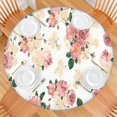 thumbnail image 2 of Pioneer Flower Floral Print Pattern Round Fitted Tablecloth with Elastic Edge,Dining Table Cover Waterproof,Outdoor Round Tablecloth for Camping,Dining,Indoor and Outdoor, 2 of 7
