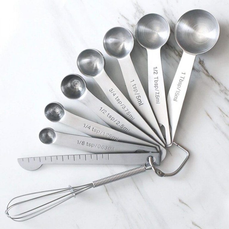 9Pcs Stainless Steel Measuring Spoon Set Baking Seasoning Cooking