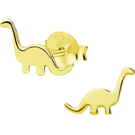 Hypoallergenic Sterling Silver Little Dinosaur Stud Earrings for Kids (Nickel Free)